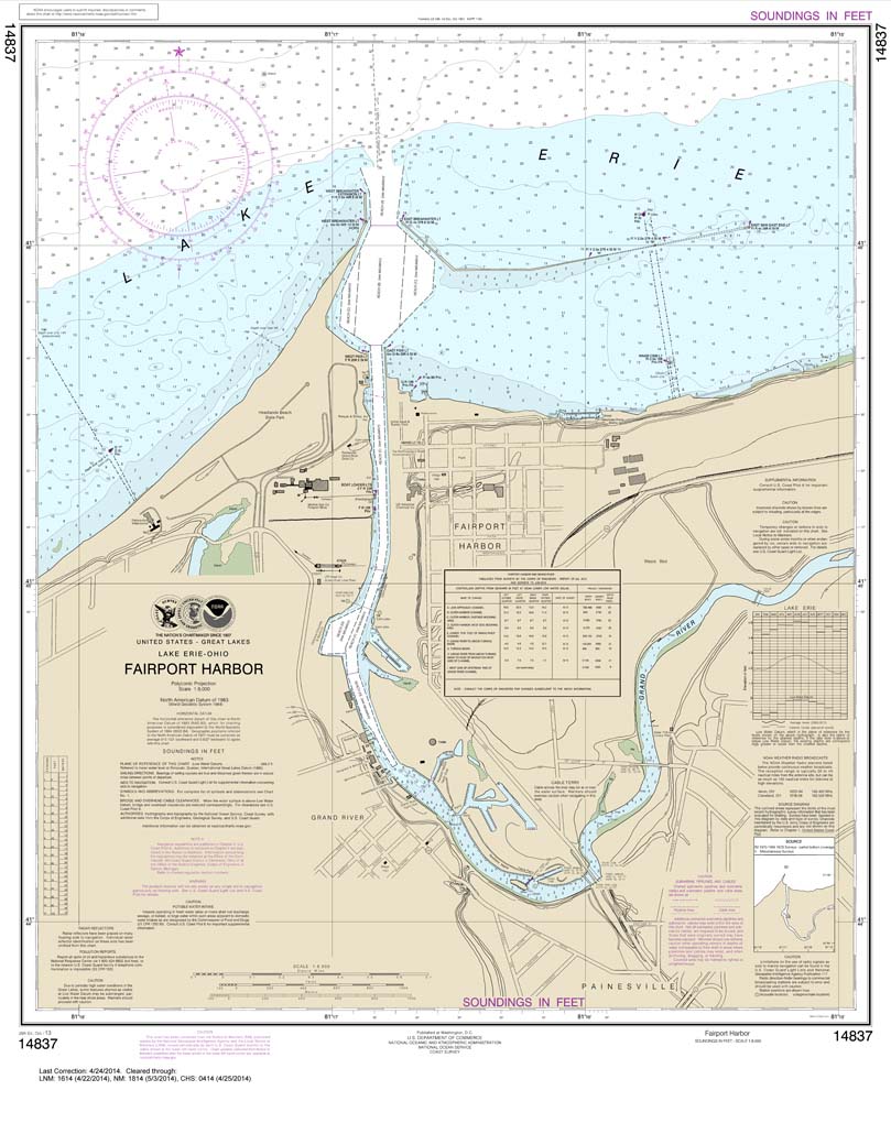 HISTORICAL NOAA Chart 14837: Fairport Harbor