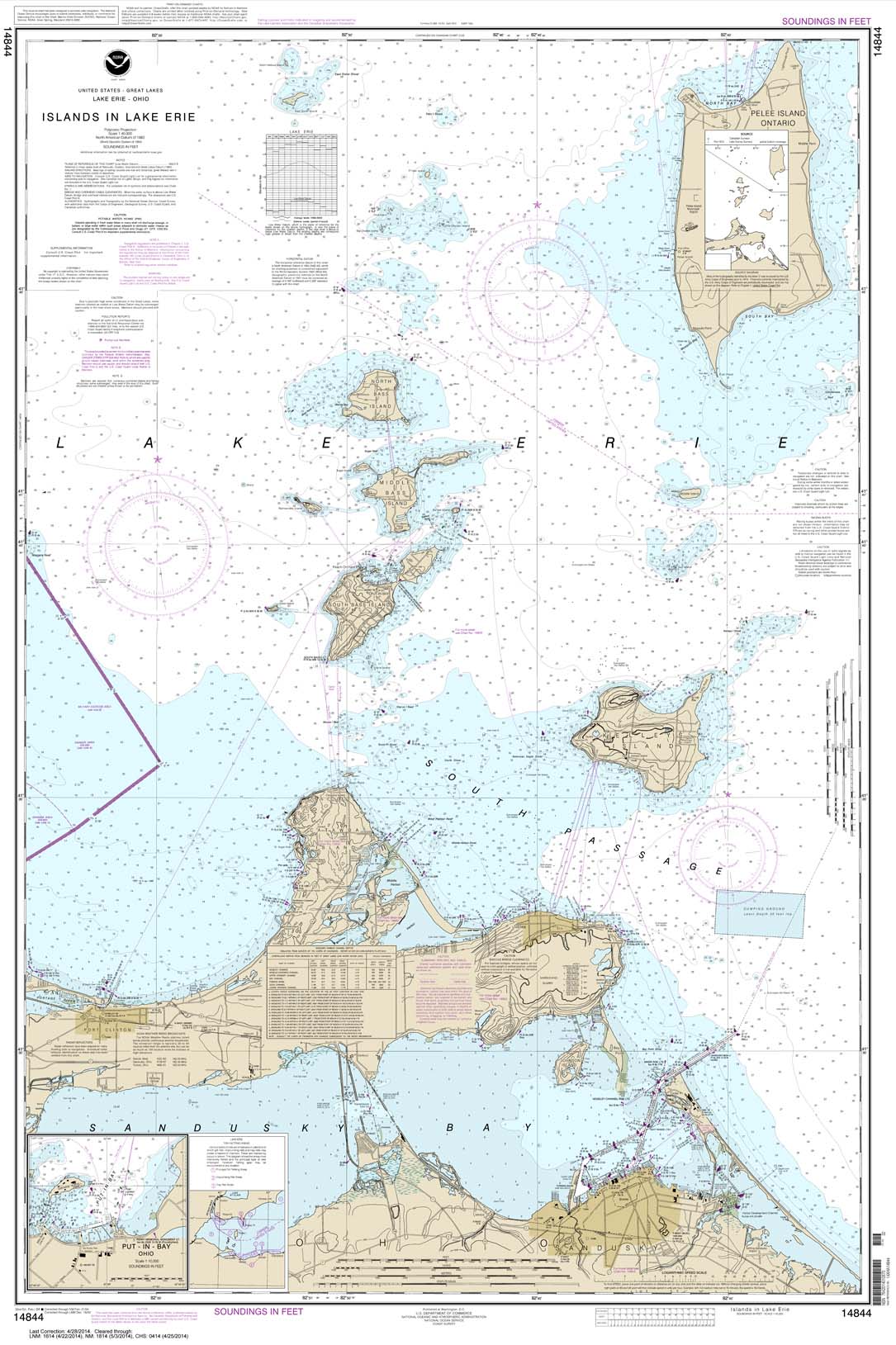 HISTORICAL NOAA Chart 14844: Islands in Lake Erie;Put-In-Bay
