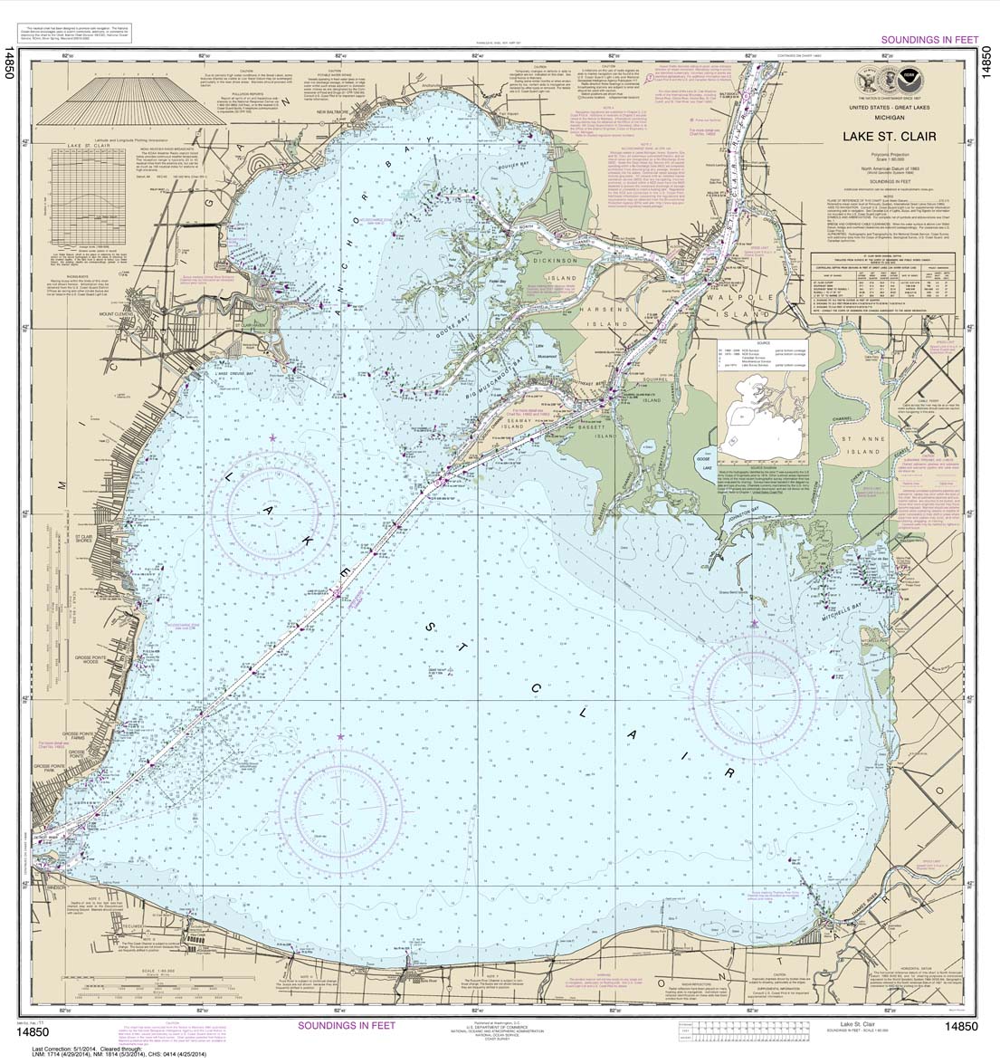 HISTORICAL NOAA Chart 14850: Lake St. Clair