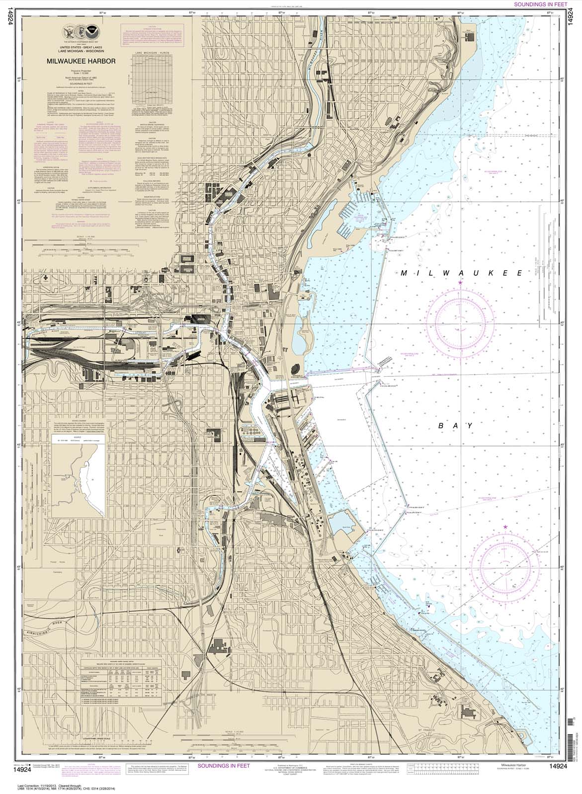 HISTORICAL NOAA Chart 14924: Milwaukee Harbor