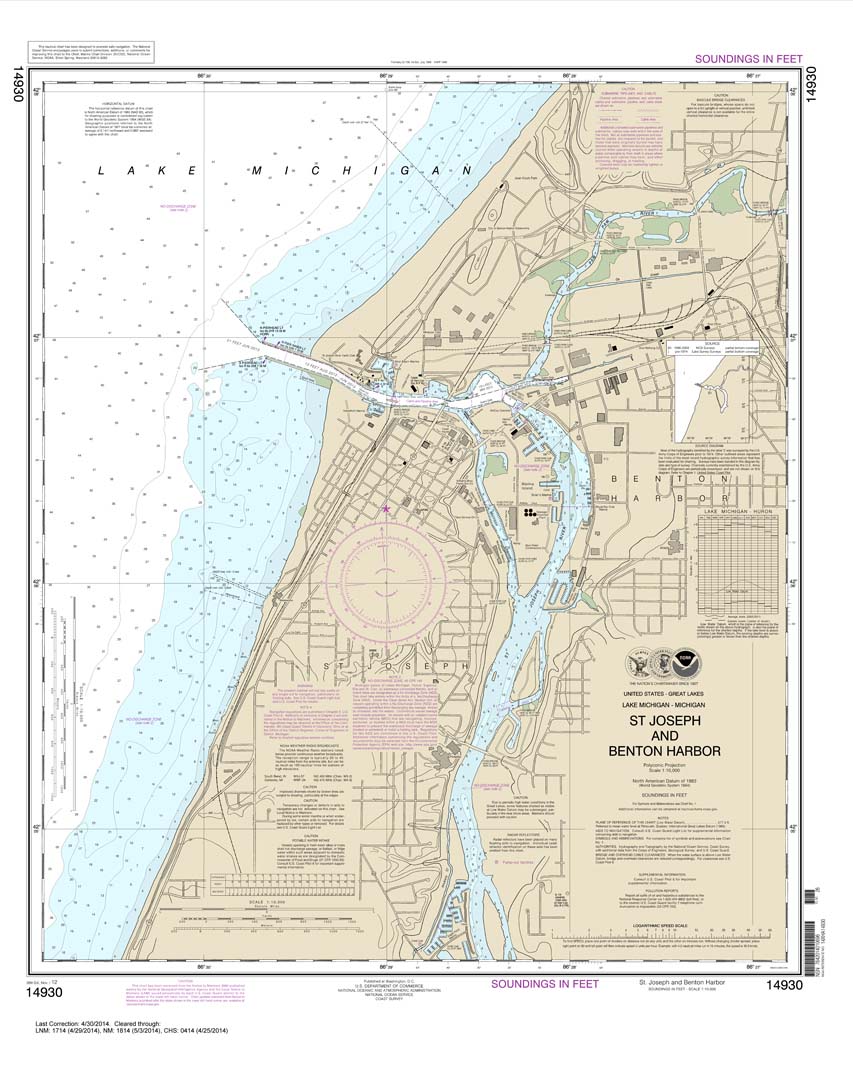 HISTORICAL NOAA Chart 14930: St. Joseph and Benton Harbor
