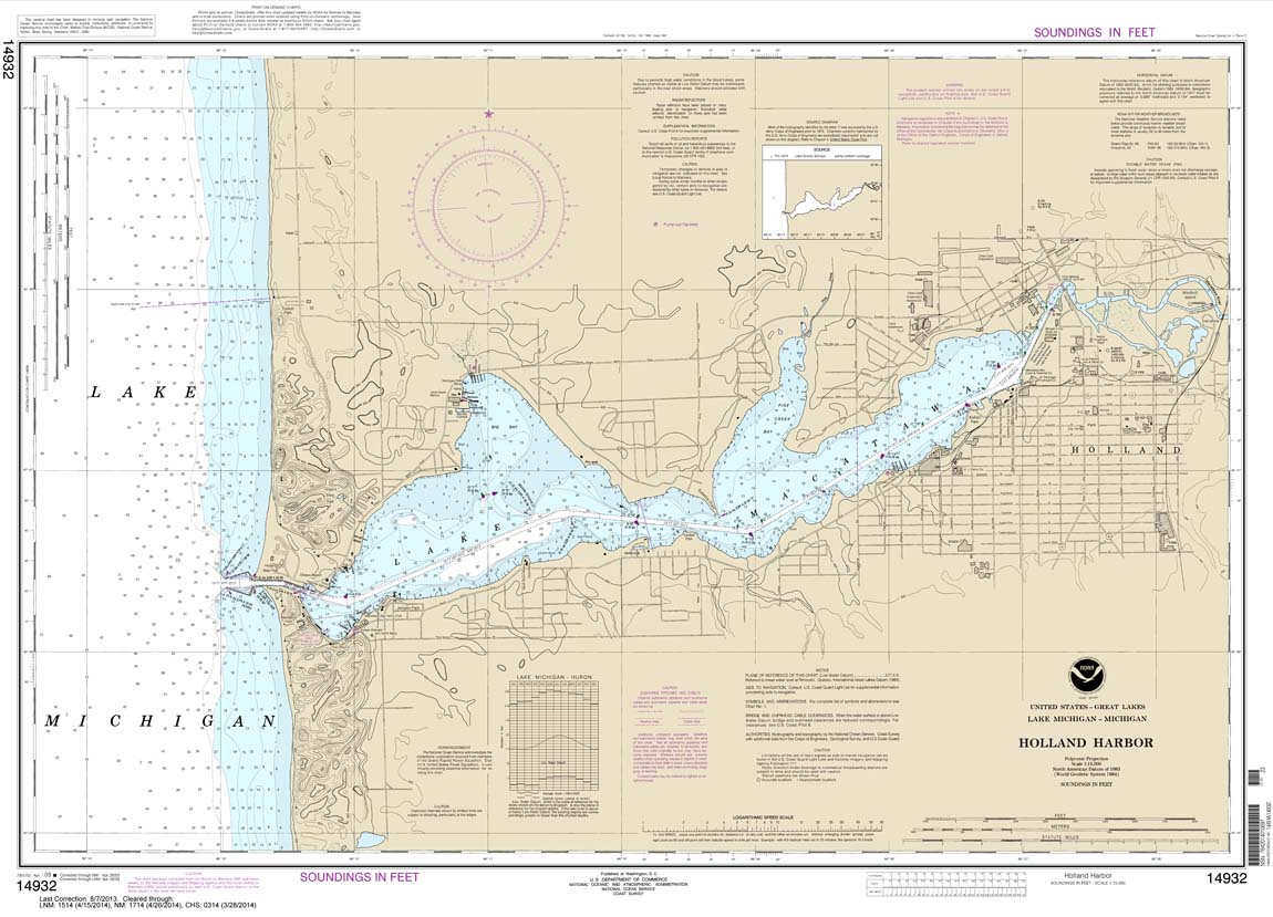 HISTORICAL NOAA Chart 14932: Holland Harbor