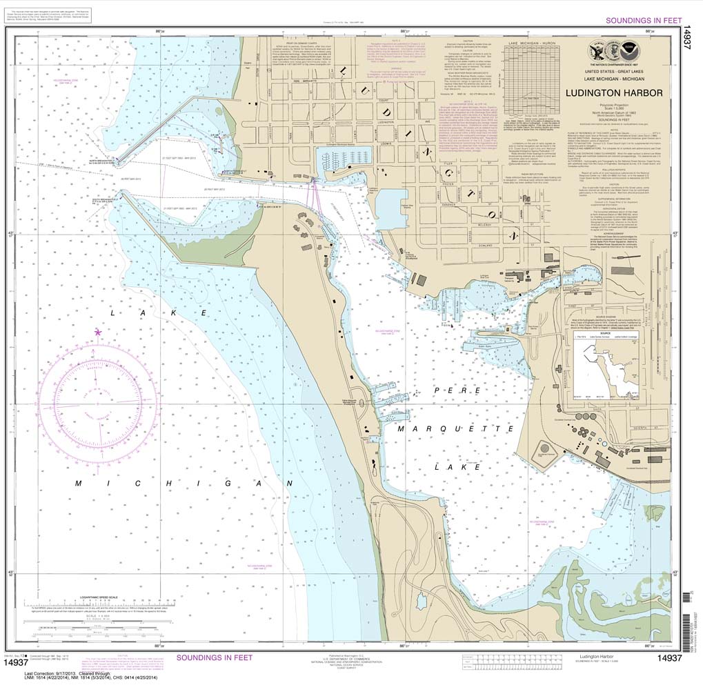 HISTORICAL NOAA Chart 14937: Ludington Harbor