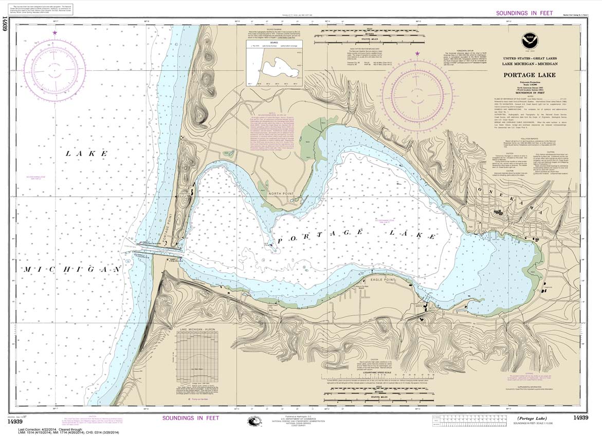 HISTORICAL NOAA Chart 14939: Portage Lake