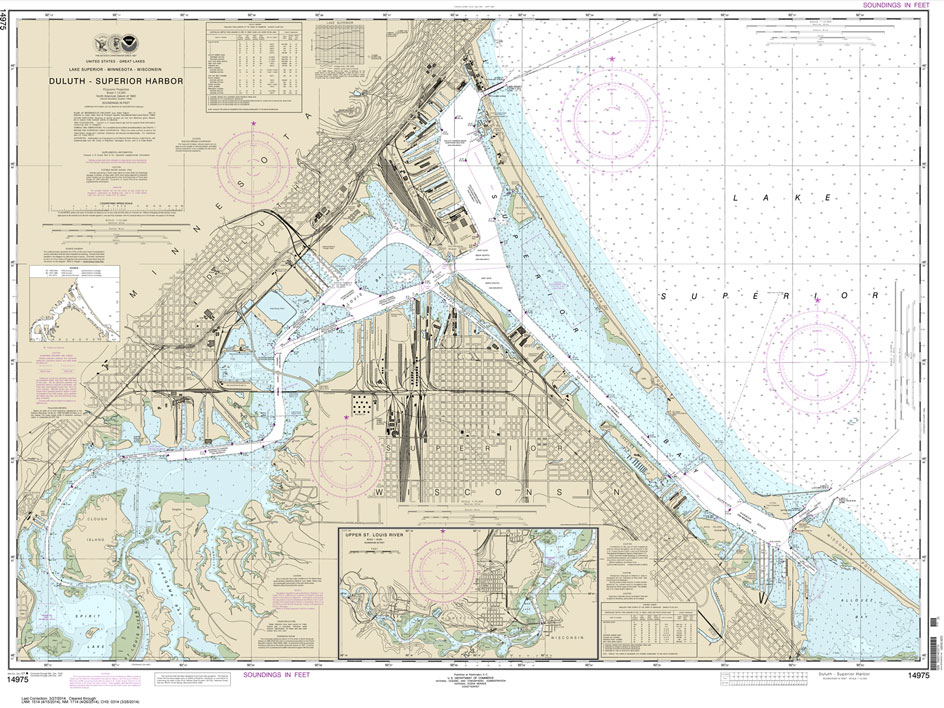 HISTORICAL NOAA Chart 14975: Duluth-Superior Harbor;Upper St. Louis River