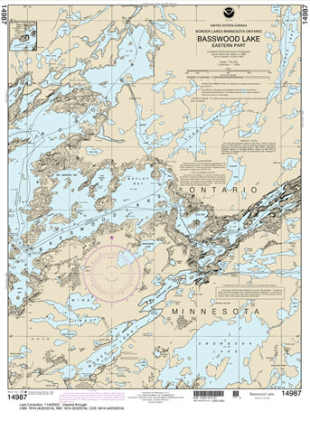 NOAA Chart 14987: Basswood Lake: Eastern Part