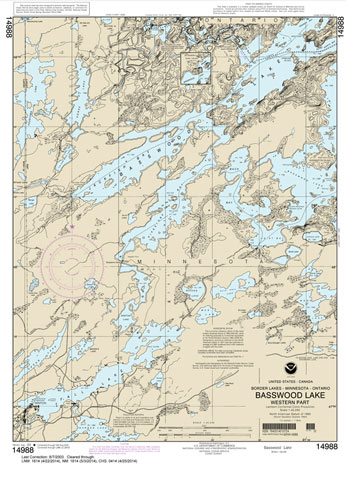 NOAA Chart 14988: Basswood Lake: Western Part