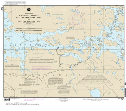 NOAA Chart 14994: Namakan Lake: Western Part and Kabetogama Lake: Eastern Part