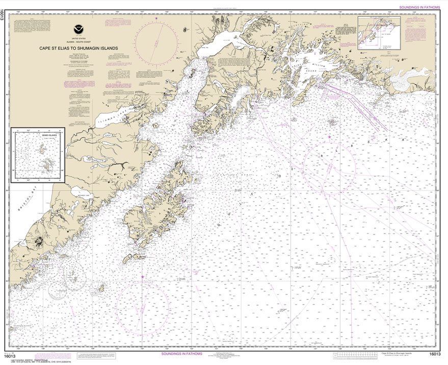 NOAA Chart 16013: Cape St. Elias to Shumagin Islands;Semidi Islands