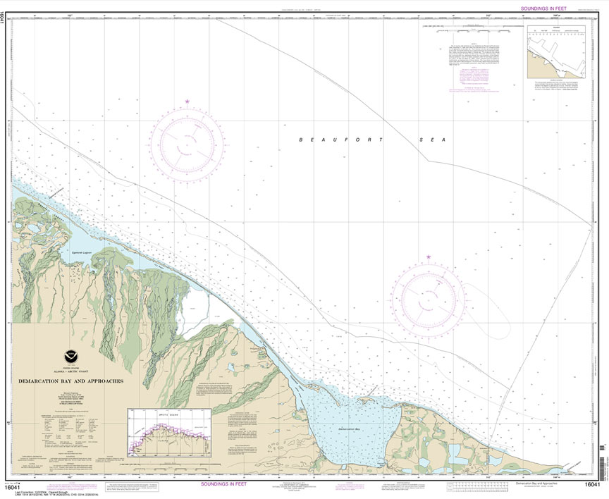 HISTORICAL NOAA Chart 16041: Demarcation Bay and approaches