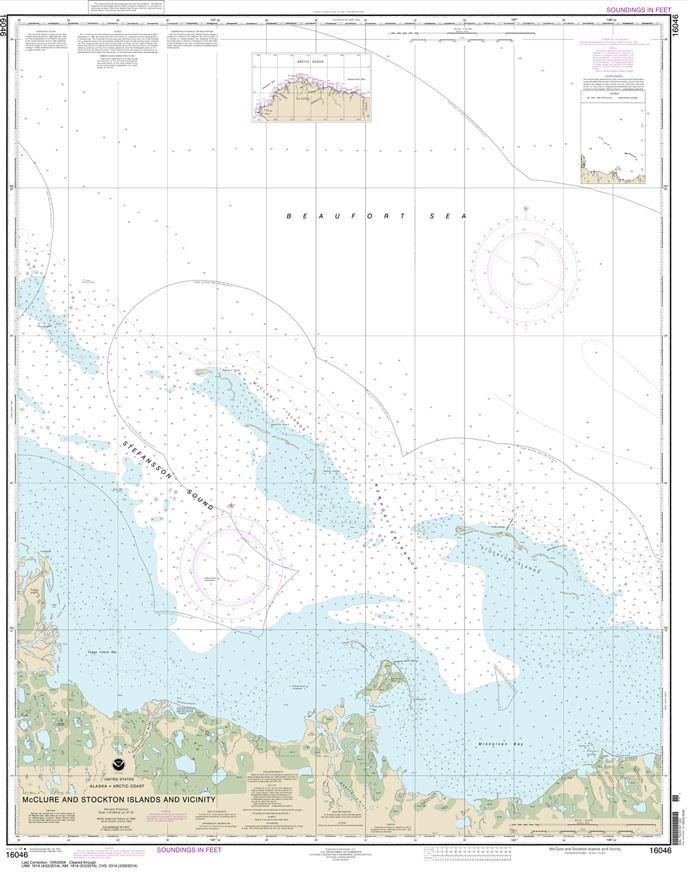 HISTORICAL NOAA Chart 16046: McClure and Stockton Islands and vicinity