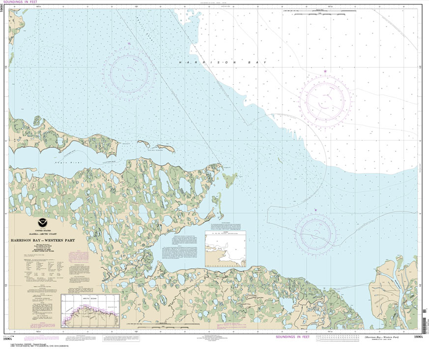 HISTORICAL NOAA Chart 16064: Harrison Bay-western part