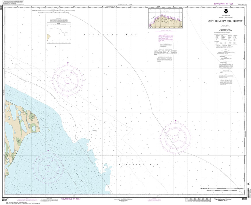 HISTORICAL NOAA Chart 16065: Cape Halkett and vicinity