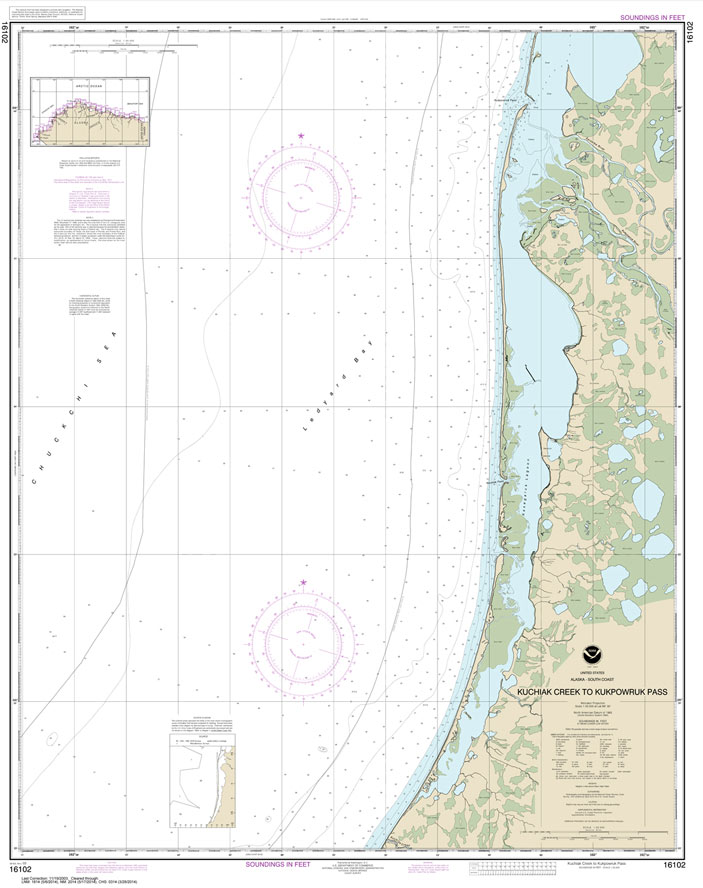 HISTORICAL NOAA Chart 16102: Kuchiak River to Kukpowruk Pass