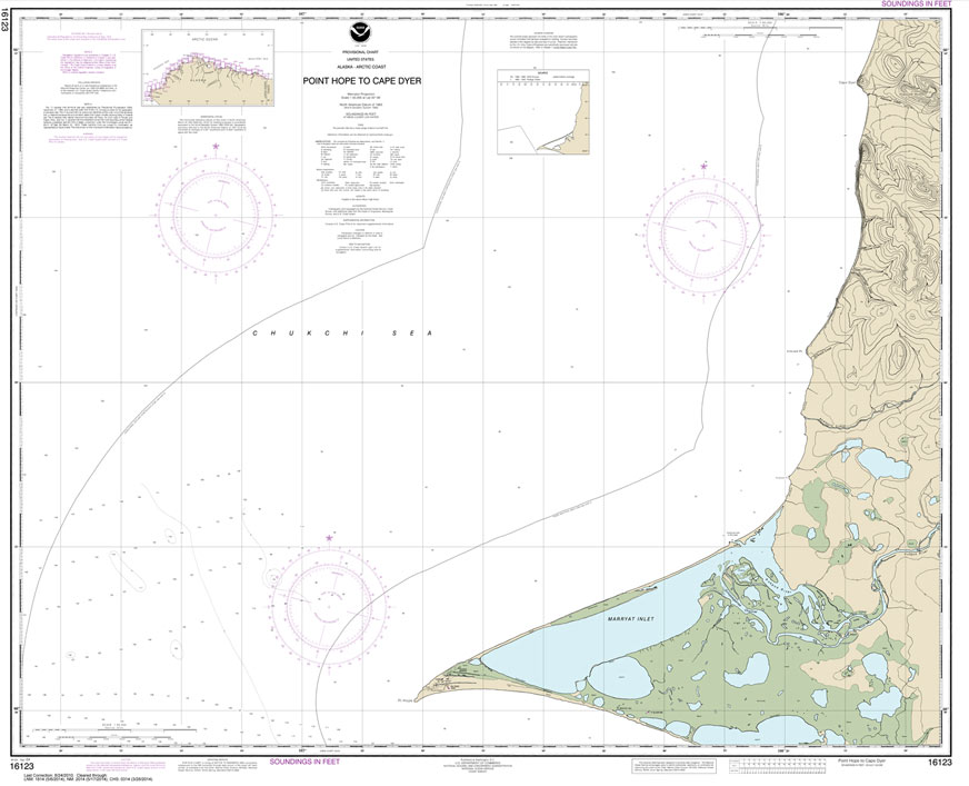 HISTORICAL NOAA Chart 16123: Point Hope to Cape Dyer