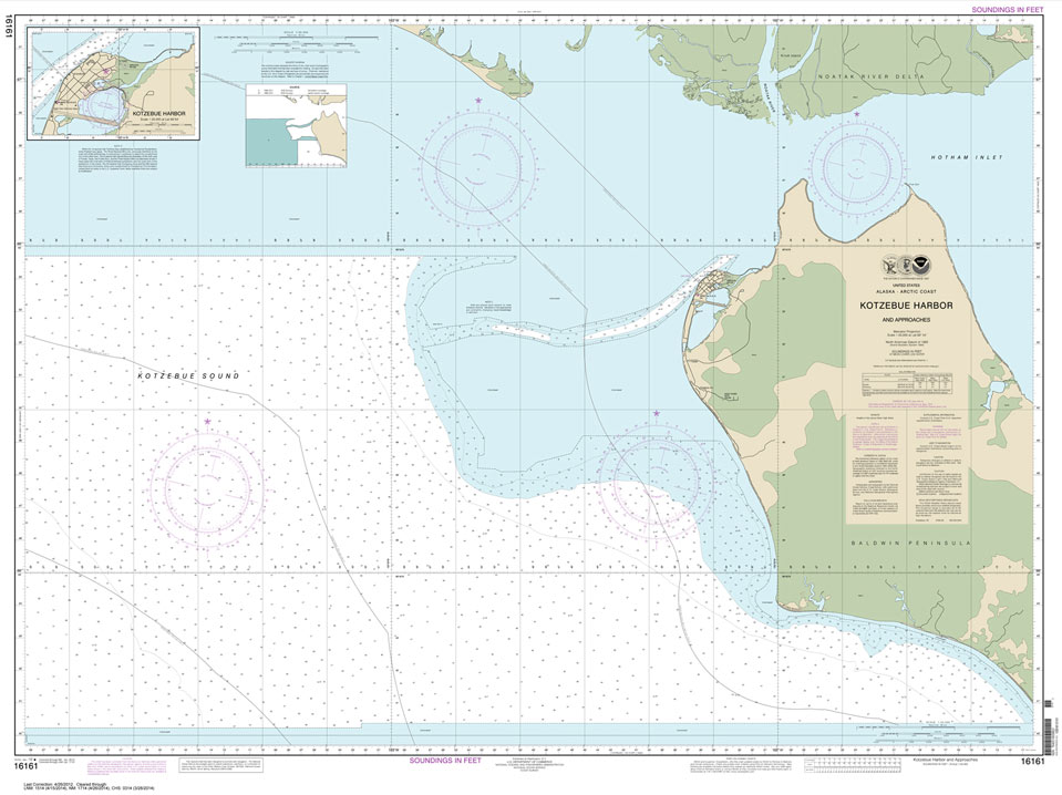 HISTORICAL NOAA Chart 16161: Kotzebue Harbor and Approaches