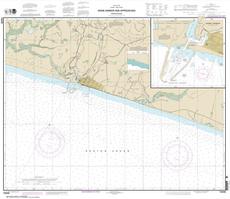 HISTORICAL NOAA Chart 16206: Nome Hbr. and approaches: Norton Sound;Nome Harbor