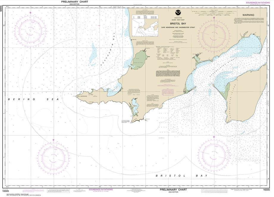 HISTORICAL NOAA Chart 16305: Bristol Bay-Cape Newenham and Hagemeister Strait