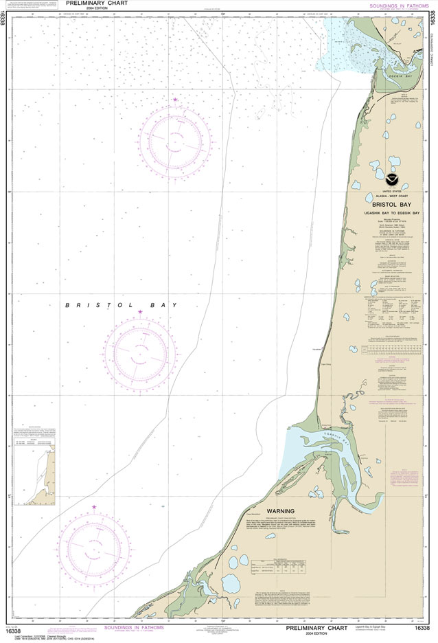 HISTORICAL NOAA Chart 16338: Bristol Bay-Ugashik Bay to Egegik Bay
