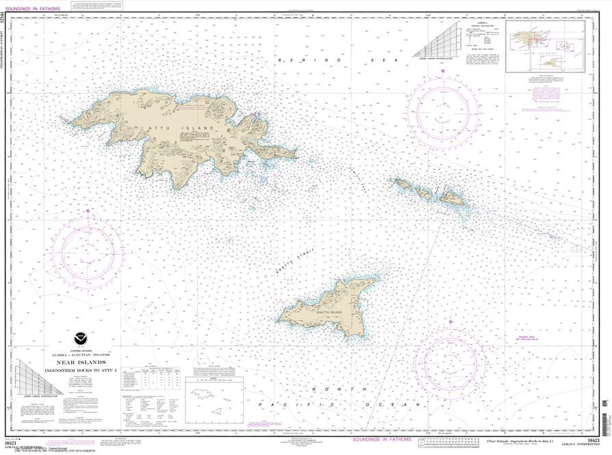 HISTORICAL NOAA Chart 16421: Ingenstrem Rocks to Attu Island