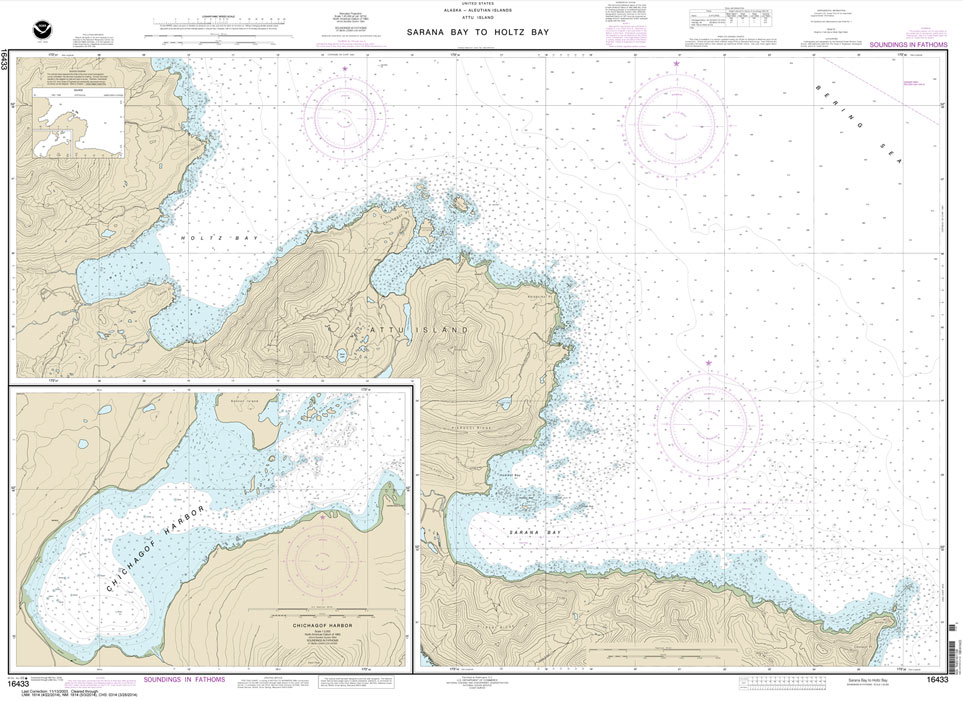 HISTORICAL NOAA Chart 16433: Sarana Bay to Holtz Bay;Chichagof Harbor