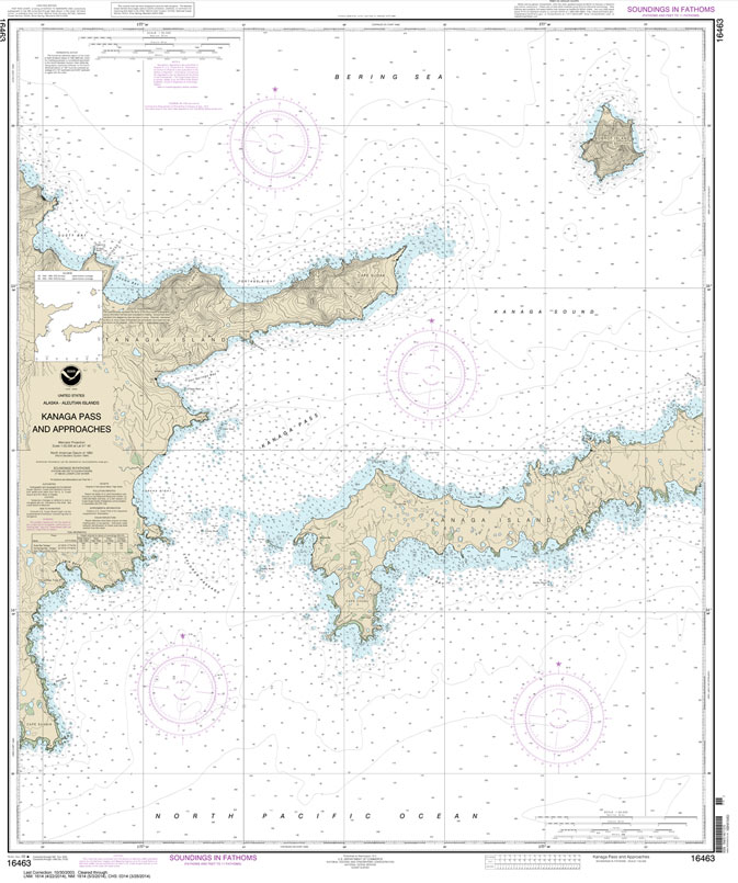 HISTORICAL NOAA Chart 16463: Kanaga Pass and approaches