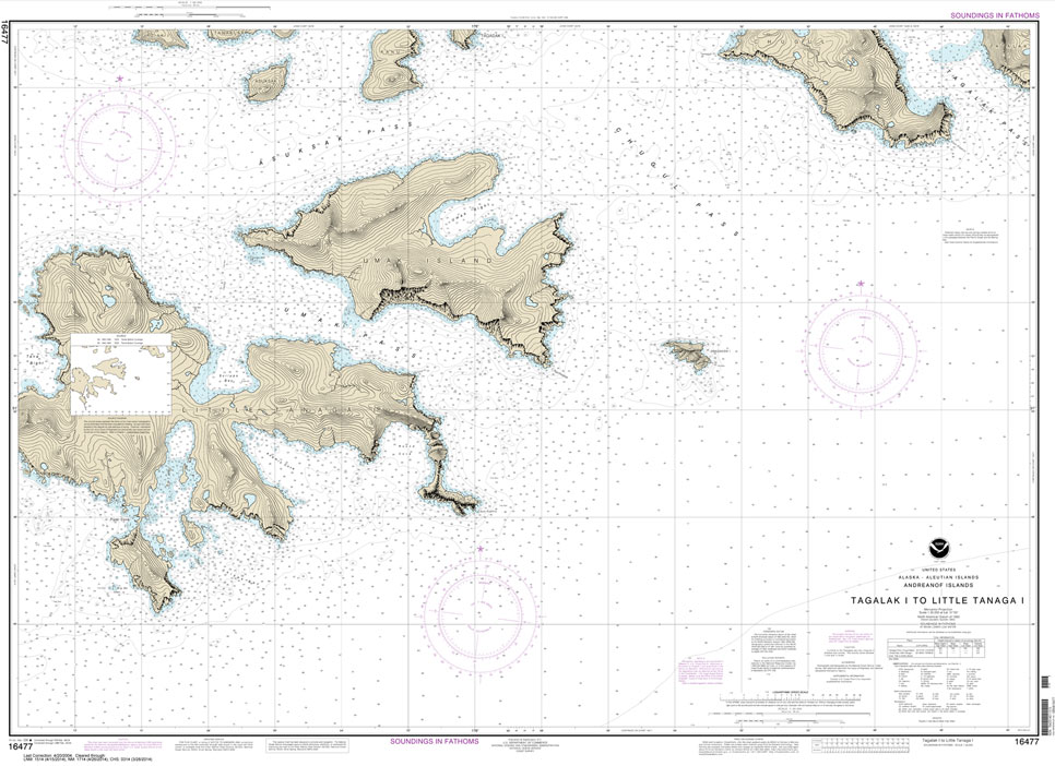 HISTORICAL NOAA Chart 16477: Tagalak Island to Little Tanaga l.