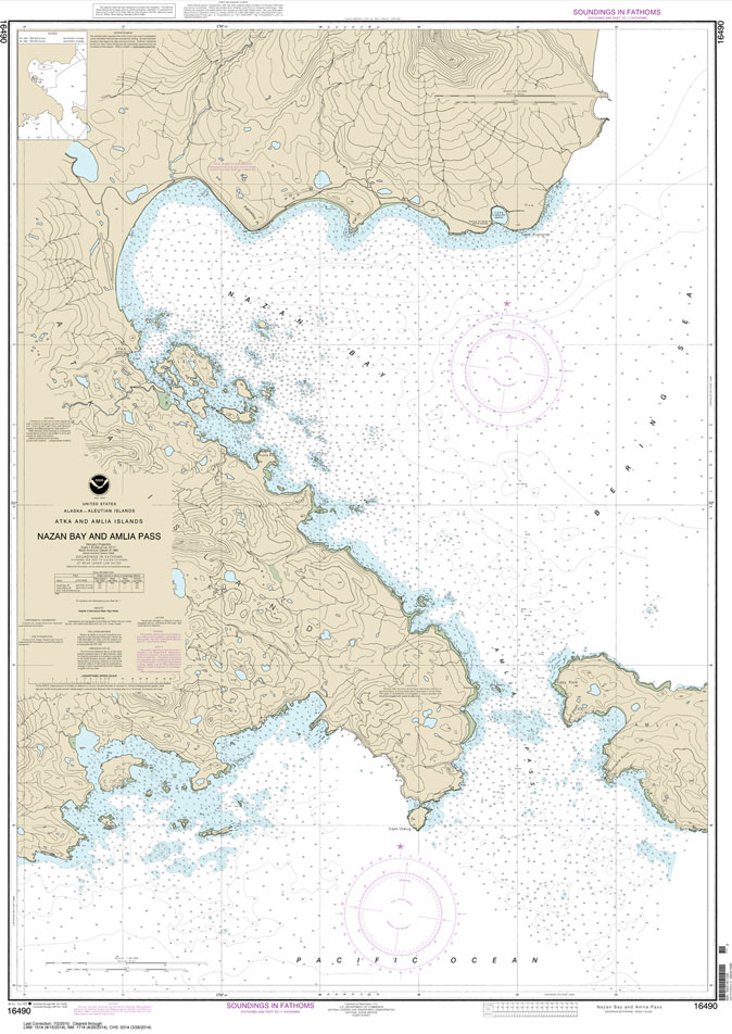HISTORICAL NOAA Chart 16490: Nazan Bay and Amilia Pass