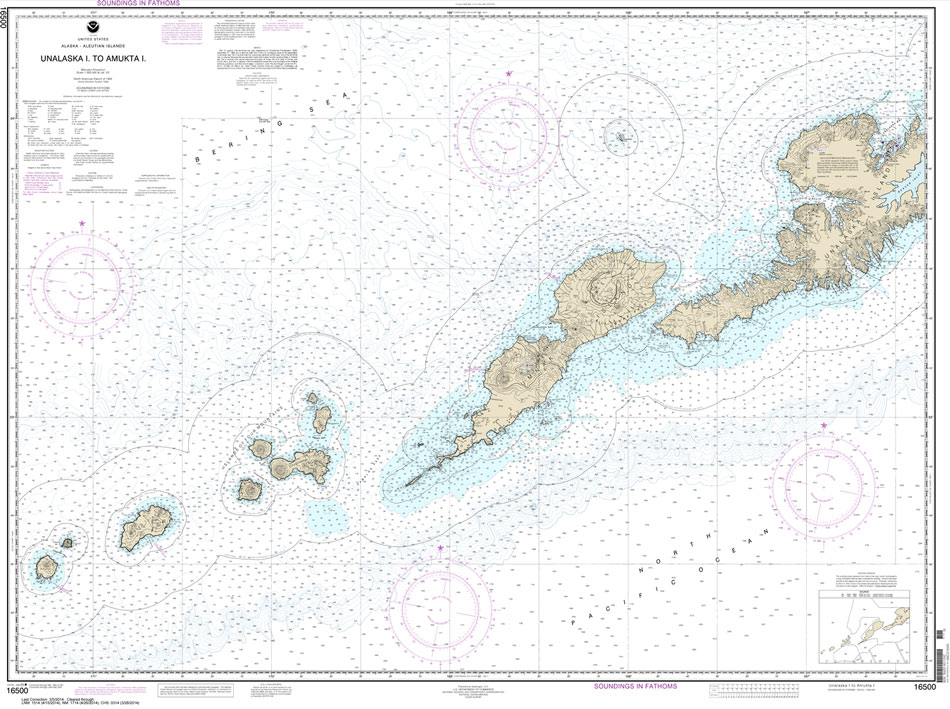 NOAA Chart 16500: Unalaska l. to Amukta l.