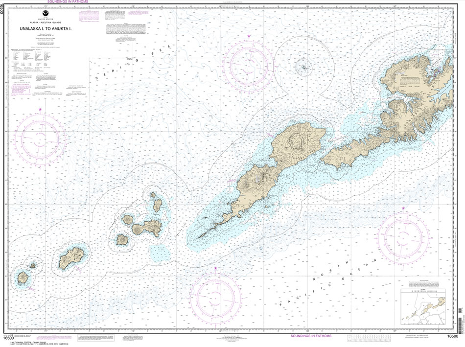 HISTORICAL NOAA Chart 16500: Unalaska l. to Amukta l.