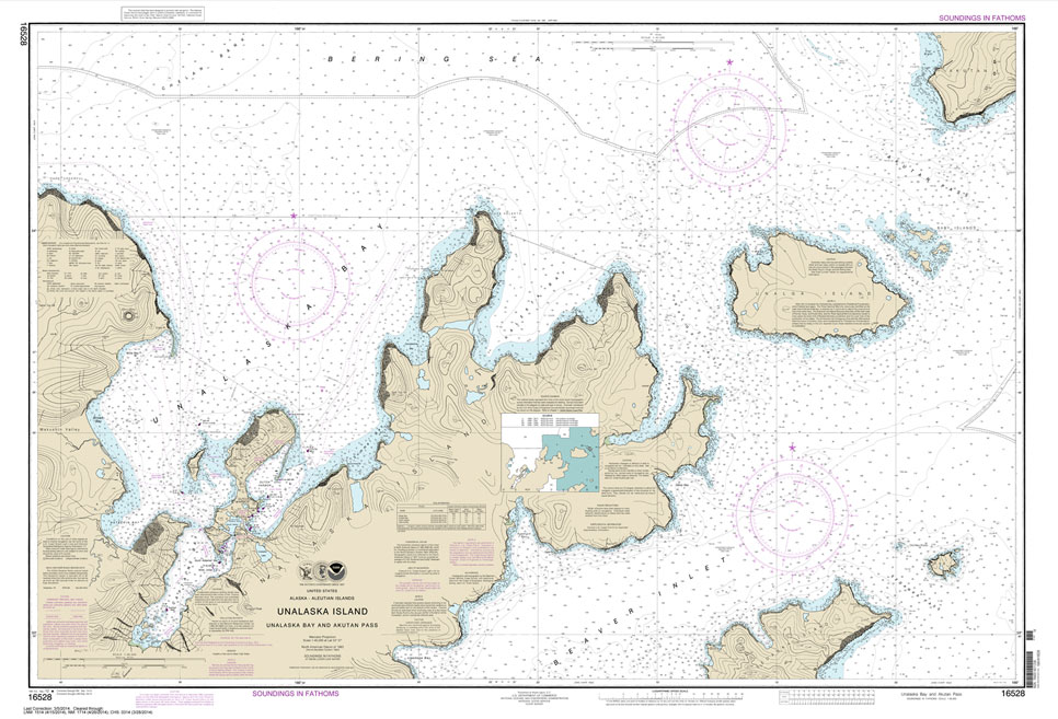 HISTORICAL NOAA Chart 16528: Unalaska Bay and Akutan Pass
