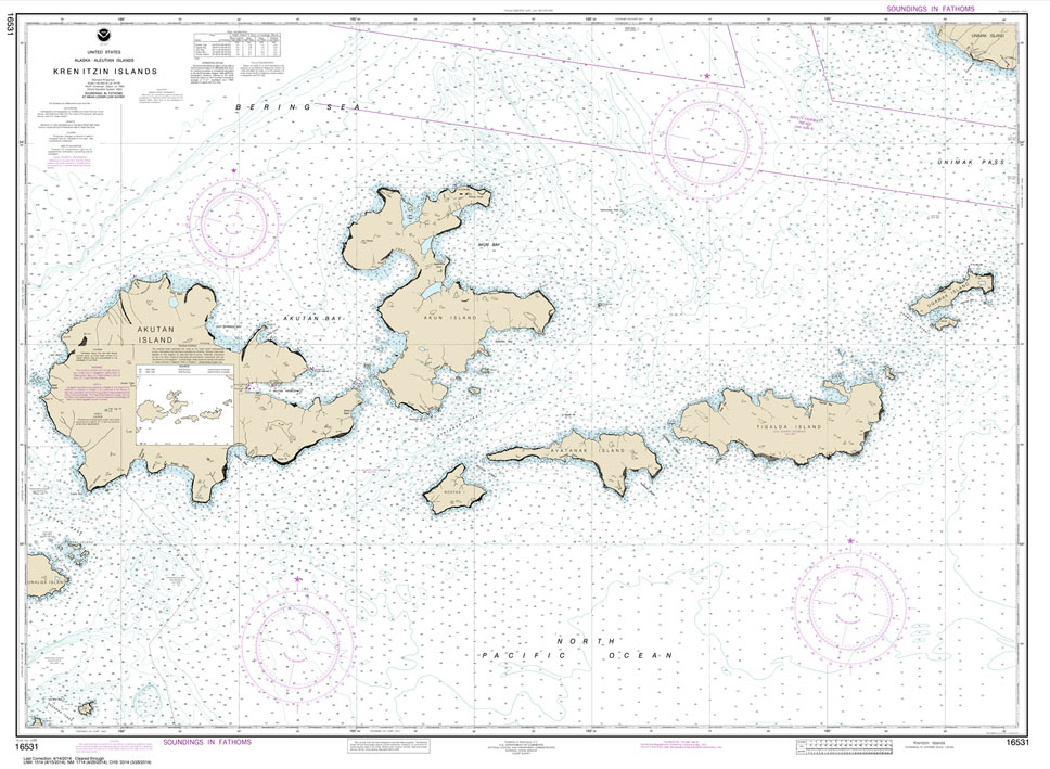 HISTORICAL NOAA Chart 16531: Krenitzan Islands