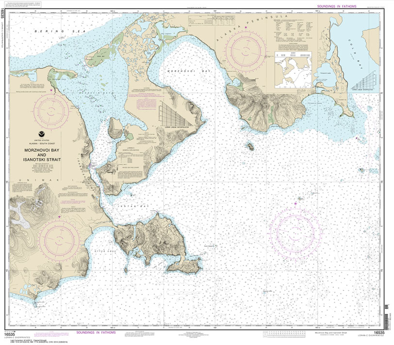 HISTORICAL NOAA Chart 16535: Morzhovoi Bay and Isanotski Strait