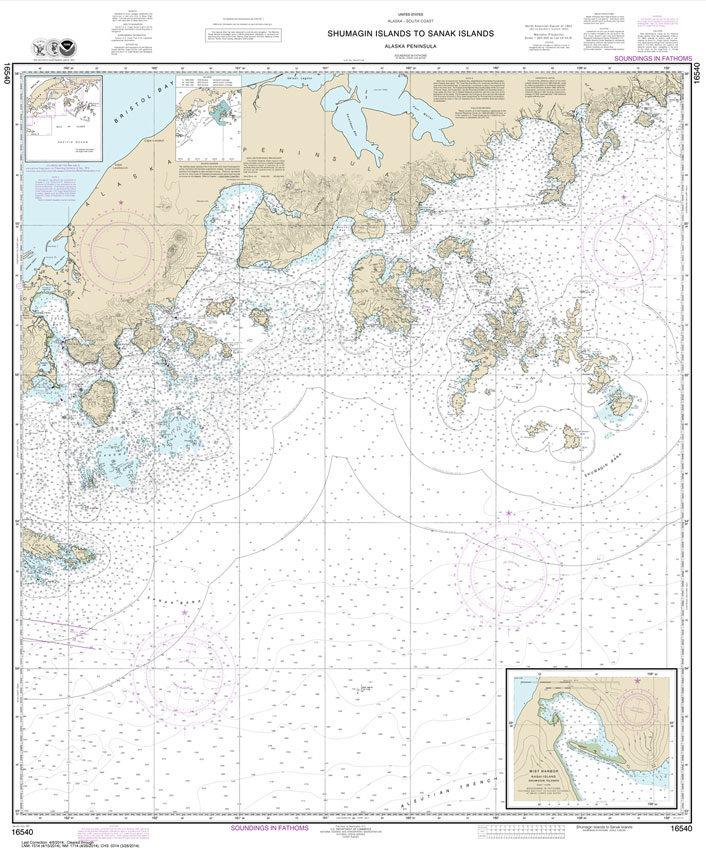 NOAA Chart 16540: Shumagin Islands to Sanak Islands;Mist Harbor