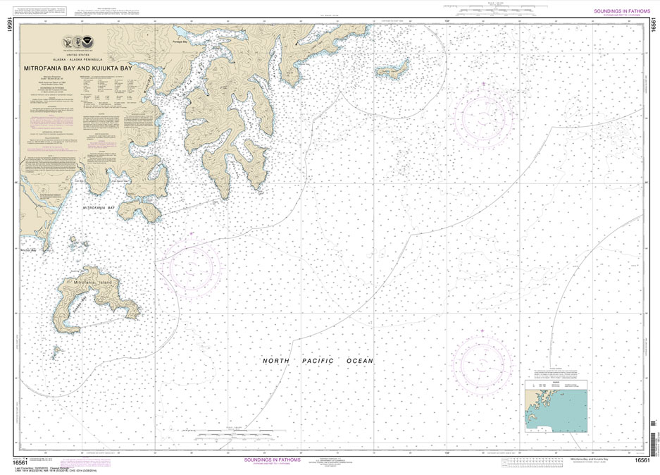 HISTORICAL NOAA Chart 16561: Mitrofania Bay And Kuiukta Bay