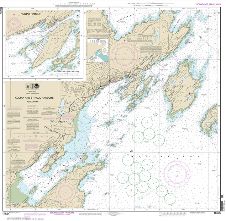 HISTORICAL NOAA Chart 16595: Kodiak and St. Paul harbors;Kodiak Harbor