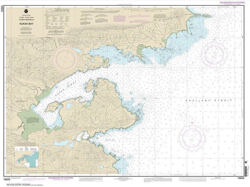 HISTORICAL NOAA Chart 16603: Kukak Bay: Alaska Peninsula