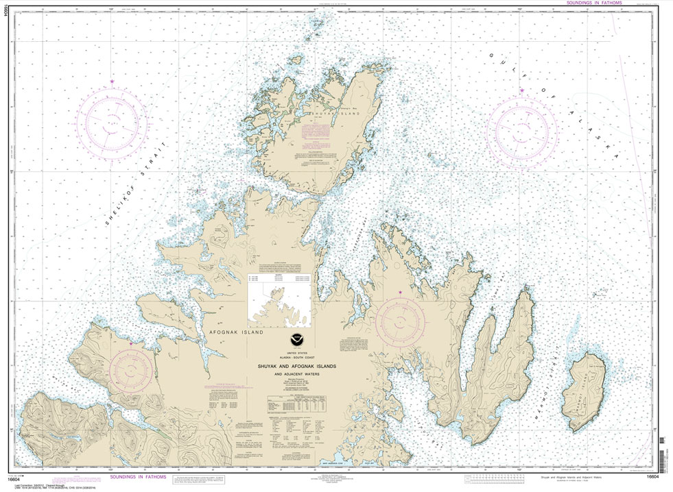 HISTORICAL NOAA Chart 16604: Shuyak and Afognak Islands and adjacent waters