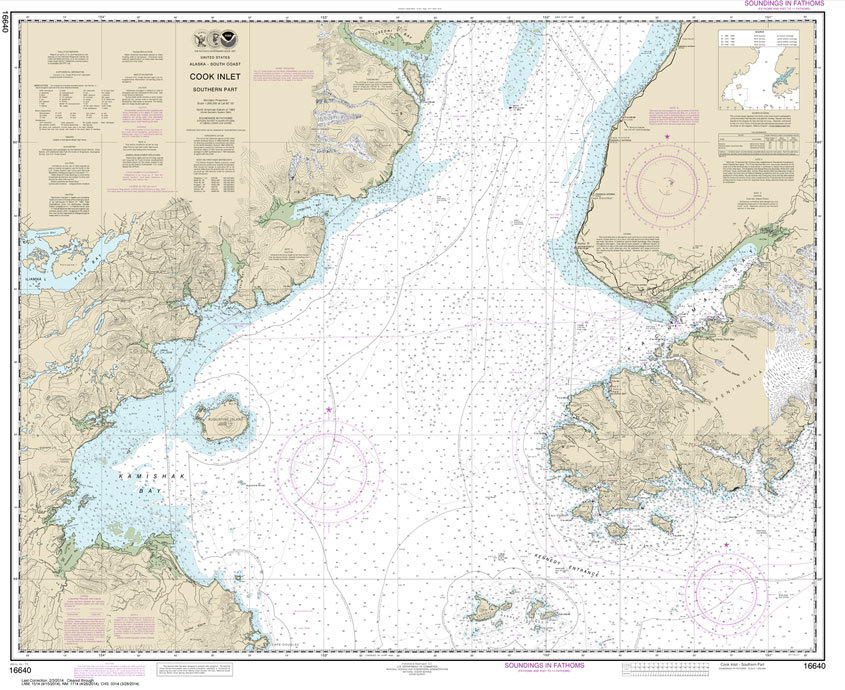 NOAA Chart 16640: Cook Inlet-southern part