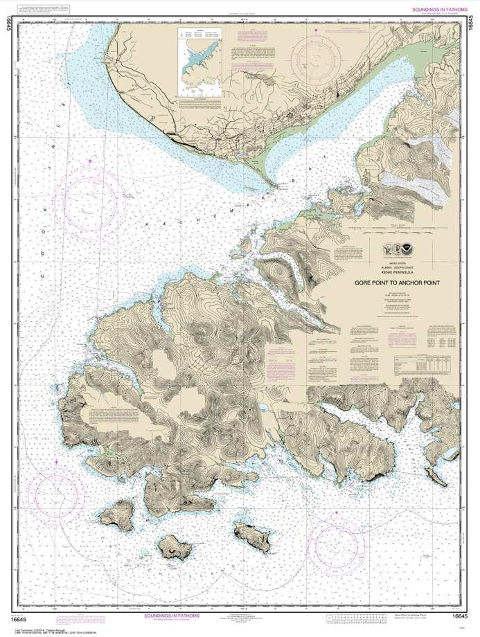 HISTORICAL NOAA Chart 16645: Gore Point to Anchor Point