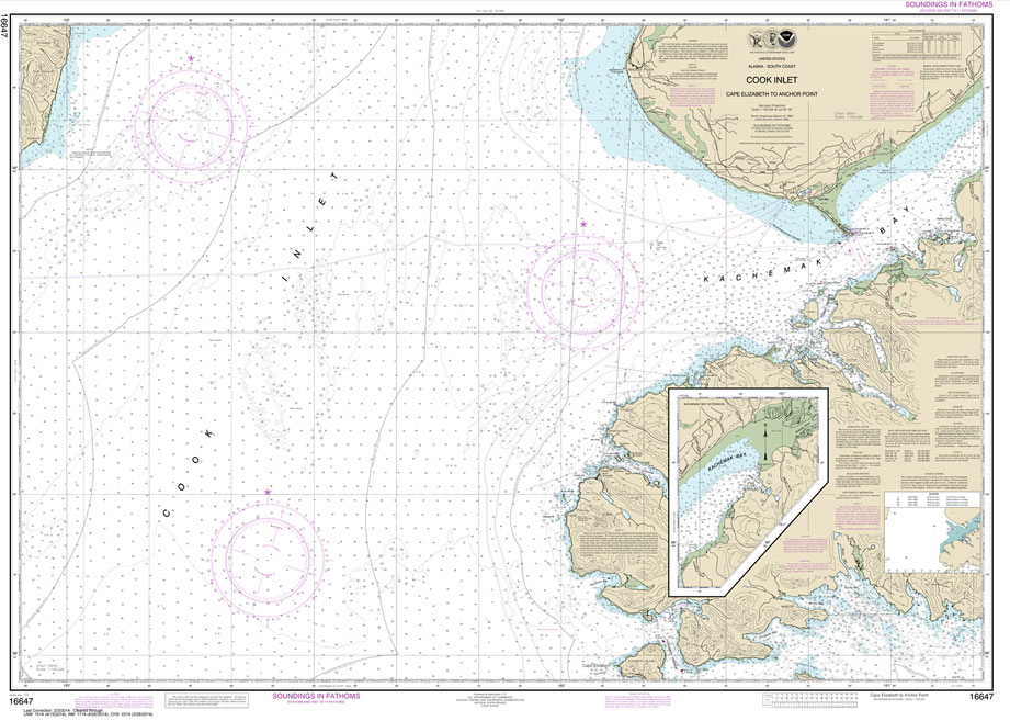 HISTORICAL NOAA Chart 16647: Cook Inlet-Cape Elizabeth to Anchor Point