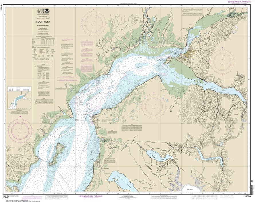 NOAA Chart 16660: Cook Inlet-northern part