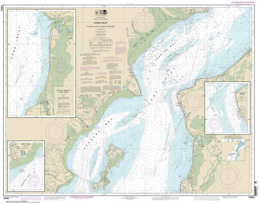 HISTORICAL NOAA Chart 16662: Cook Inlet-Kalgin Island to North Foreland