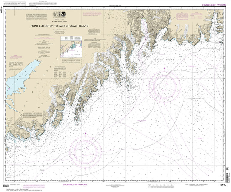 NOAA Chart 16680: Point Elrington to East Chugach Island