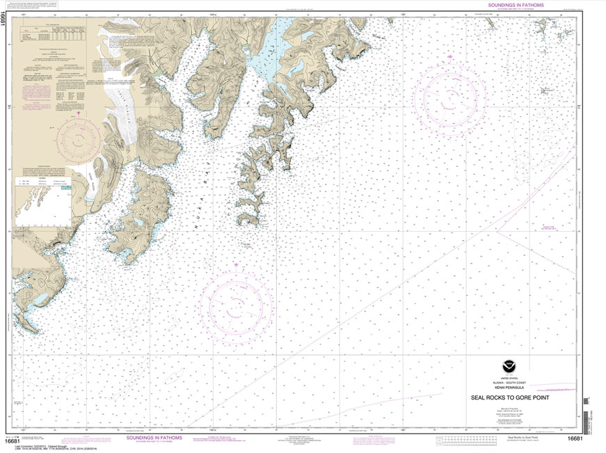 HISTORICAL NOAA Chart 16681: Seal Rocks to Gore Point