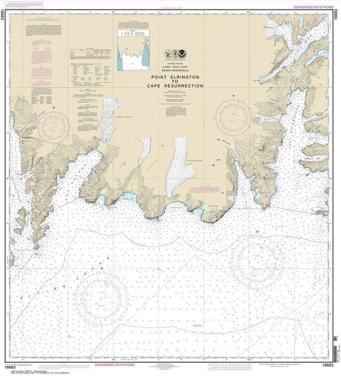 HISTORICAL NOAA Chart 16683: Point Elrington to Cape Resurrection