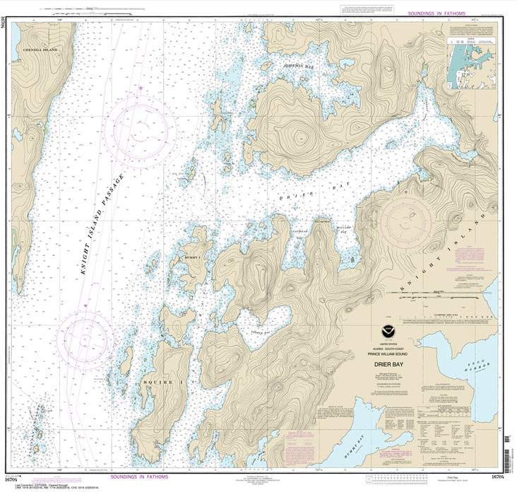 HISTORICAL NOAA Chart 16704: Drier Bay: Prince William Sound