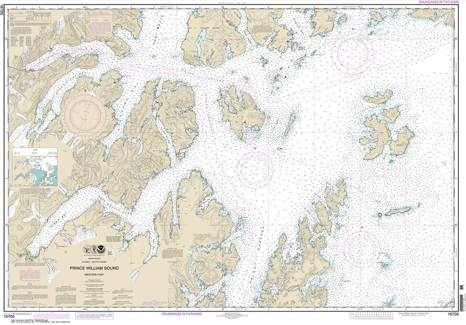 HISTORICAL NOAA Chart 16705: Prince William Sound-western part