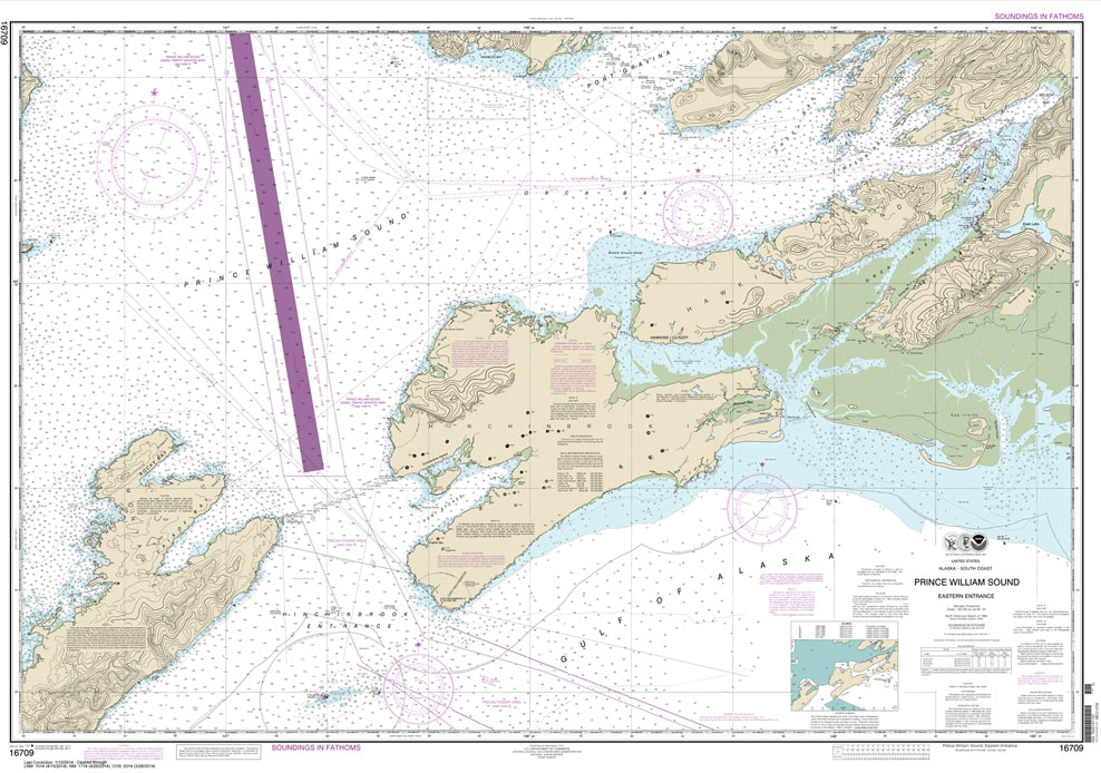 HISTORICAL NOAA Chart 16709: Prince William Sound-eastern entrance