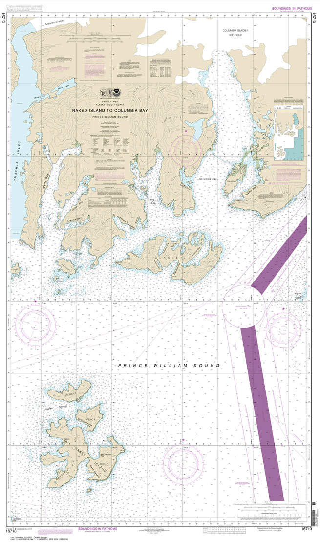 HISTORICAL NOAA Chart 16713: Naked Island to Columbia Bay